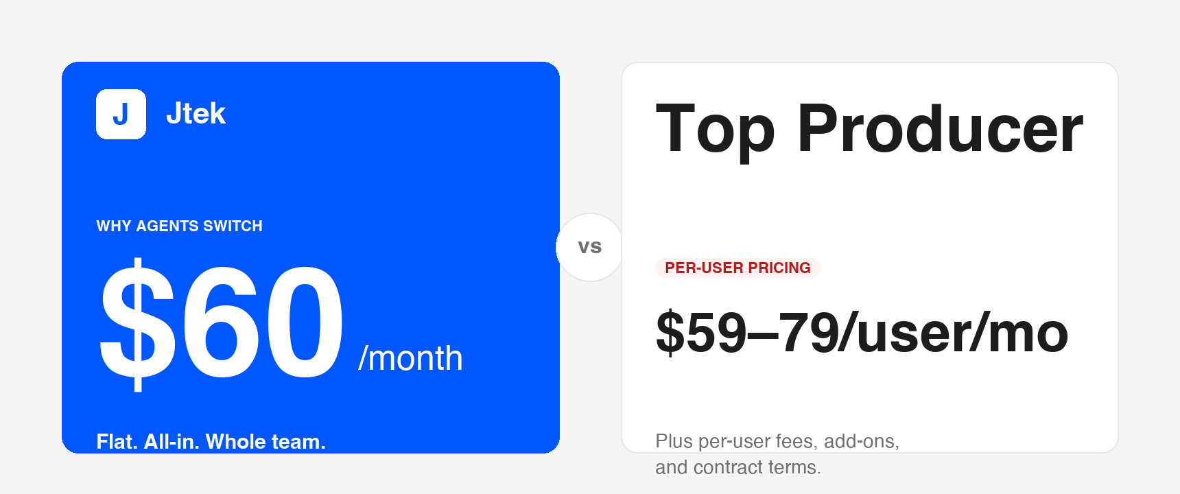 Jtek vs Top Producer comparison banner